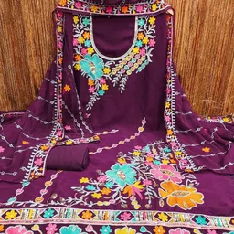 Leeza Store Floral Embroidered Sequinned Detailed Unstitched Dress Material-image-67