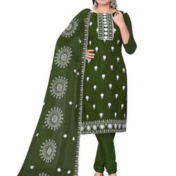 MANVAA Floral Embroidered Organza Unstitched Dress Material-picture-7