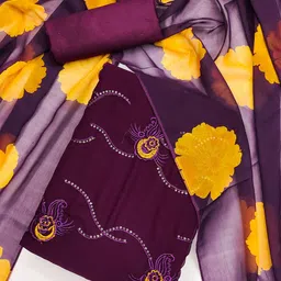 MANVAA Floral Embroidered Unstitched Dress Material-picture-47