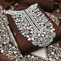 SHADOW & SAINING Floral Embroidered Unstitched Dress Material-image-12