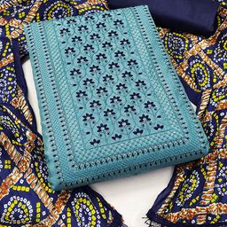 SHADOW & SAINING Floral Embroidered Sequinned Unstitched Dress Material-image-63