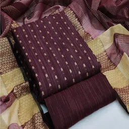 Lilots Floral Woven Design Unstitched Dress Material-image-43