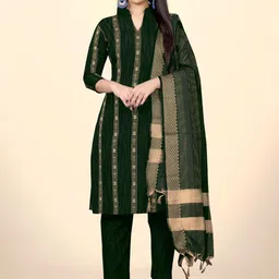 Leeza Store Ethnic Motifs Jacquard Woven Design Unstitched Dress Material-image-97