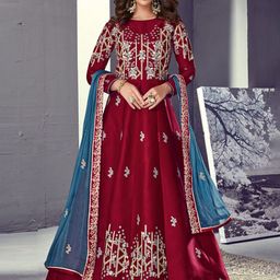 Chandbaali Embroidered Semi-Stitched Dress Material-image-32