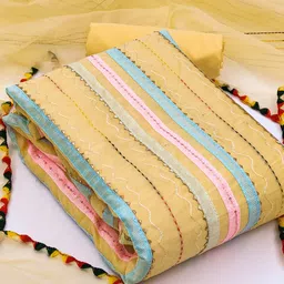 SHADOW & SAINING Striped Embroidered Gotta Patti Unstitched Dress Material-image-29