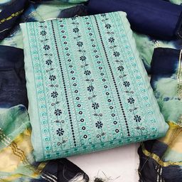 KALINI Floral Embroidered Sequinned Unstitched Dress Material-image-92