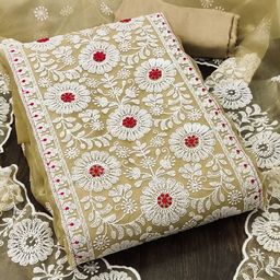 SHADOW & SAINING Embroidered Organza Unstitched Dress Material-image-41