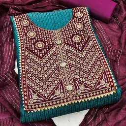 SHADOW & SAINING Ethnic Motifs Embroidered Sequined Unstitched Dress Material-image-67