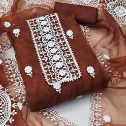 SHADOW & SAINING Floral Embroidered Unstitched Dress Material-image-47