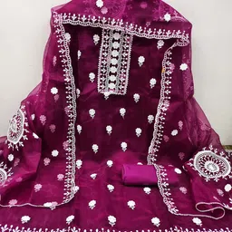 MANVAA Floral Embroidered Unstitched Dress Material-picture-4