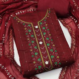 SHADOW & SAINING Floral Embroidered Unstitched Dress Material-image-57