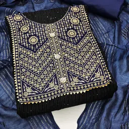 SHADOW & SAINING Ethnic Motifs Embroidered Sequined Unstitched Dress Material-image-81