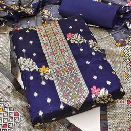 MANVAA Floral Woven Design Jacquard Unstitched Dress Material-58