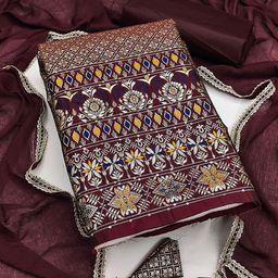 MANVAA Ethnic Motifs Woven Design Unstitched Dress Material-image-51