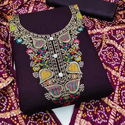 SHADOW & SAINING Ethnic Motifs Woven Design Zari Unstitched Dress Material-image-20