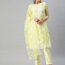 MANVAA Embroidered Organza Unstitched Dress Material-image-58