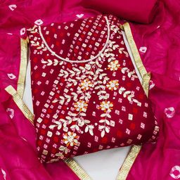 KALINI Embroidered Beads & Stoned Unstitched Dress Material-picture-41