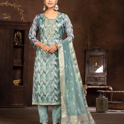 MANVAA Floral Embellished Beads and Stones Unstitched Dress Material-image-32