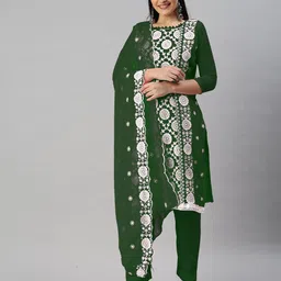 MANVAA Ethnic Motifs Embroidered Unstitched Dress Material-image-60