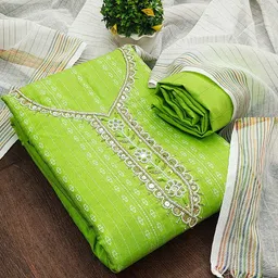 Leeza Store Ethnic Motifs Printed Beads & Stones Unstitched Dress Material-image-52