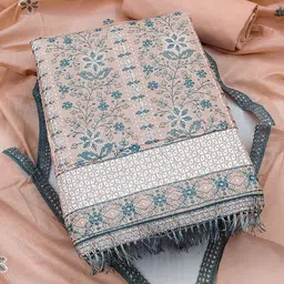 SHADOW & SAINING Ethnic Motifs Embroidered Pure Cotton Unstitched Dress Material-picture-25