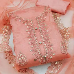SHADOW & SAINING Floral Embroidered Sequinned Unstitched Dress Material-image-54