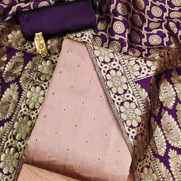 MANVAA Ethnic Motifs Woven Design Unstitched Dress Material-image-24
