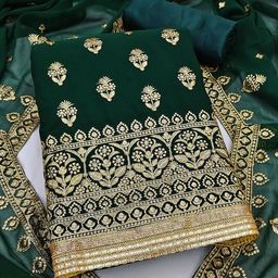SHADOW & SAINING Embroidered Silk Georgette Unstitched Dress Material-picture-18