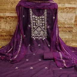 MANVAA Geometric Embellished Sequinned Unstitched Dress Material-picture-9