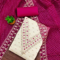 HMP Fashion Embroidered Unstitched Dress Material-image-38