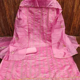 MANVAA Striped Embellished Unstitched Dress Material-image-38