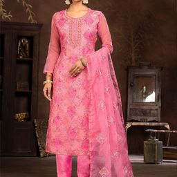 MANVAA Floral Embroidered Sequinned Unstitched Dress Material-picture-41