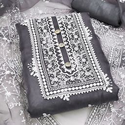 SHADOW & SAINING Floral Embroidered Unstitched Dress Material-image-67