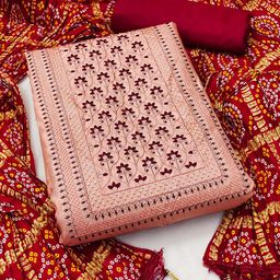 MANVAA Floral Sequinned Embroidered Unstitched Dress Material-image-8