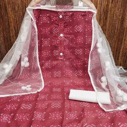 Panzora Bandhani Printed Unstitched Dress Material-image-10