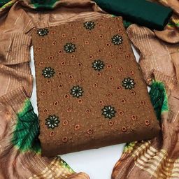 MANVAA Floral Embroiederd Sequinned Unstitched Dress Material-image-47