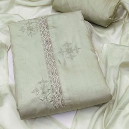 MANVAA Ethnic Motifs Embroidered Unstitched Dress Material-picture-36