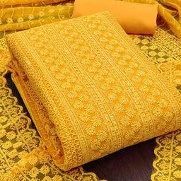 KALINI Sequin Embroidered Unstitched Dress Material-picture-13