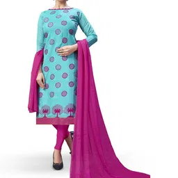 MANVAA Geometric Embroidered Unstitched Dress Material-image-20