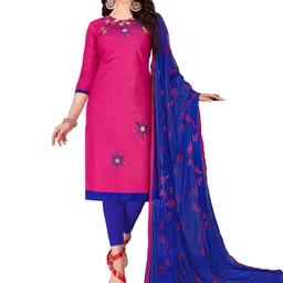 MANVAA Floral Embroidered Unstitched Dress Material-49