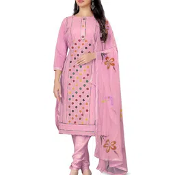 MANVAA Floral Printed Gotta Patti Unstitched Dress Material-picture-1