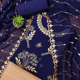 KALINI Floral Embroidered Unstitched Dress Material-picture-42