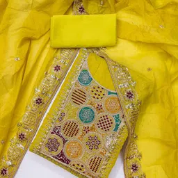 LeeliPeeri Designer Embroidered Unstitched Dress Material-image-71