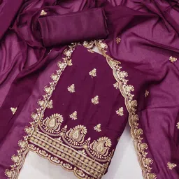 LeeliPeeri Designer Embroidered Unstitched Dress Material-image-90