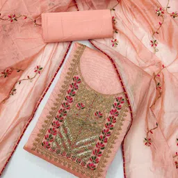 LeeliPeeri Designer Embroidered Unstitched Dress Material-image-92