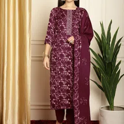 Stylee LIFESTYLE Geometric Printed Pashmina Unstitched Dress Material-image-8