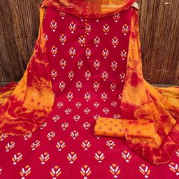 Panzora Ethnic Motifs Printed Cotton Unstitched Dress Material-image-81