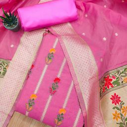 KALINI Woven Design Unstitched Dress Material-image-47