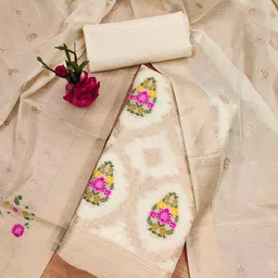 KALINI Floral Woven Design Cotton Silk Unstitched Dress Material-image-50