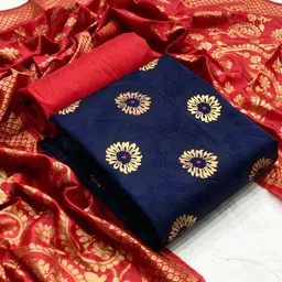 MORLY Woven Design Dupion Silk Unstitched Dress Material-image-99